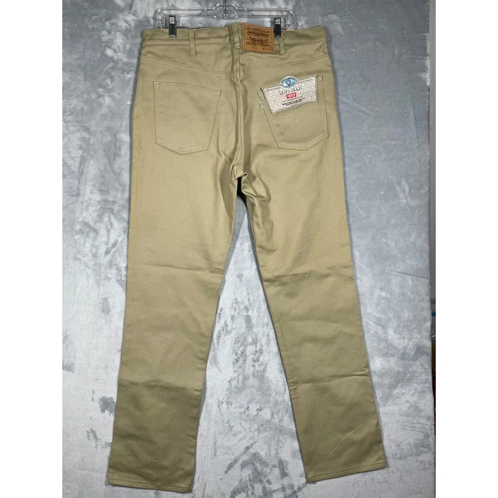 Vintage Levis 509 9722 Mens 38x34 Tan Khaki Straight Leg Jeans Made USA 80s NEW